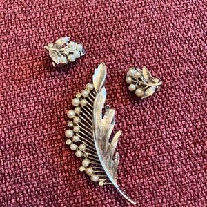 Vintage Brooch and Earring Set